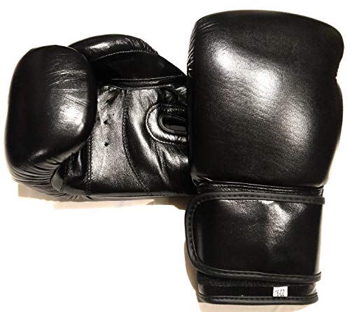 Top Grade Leather Boxing Gloves for Men and Women - Muay Thai Training Kickboxing Fighting Multi Layer Foam Sparring Gloves - Safety Strap Boxing Gloves with Black Palm 20oz, 22oz, 24oz - size: 24oz