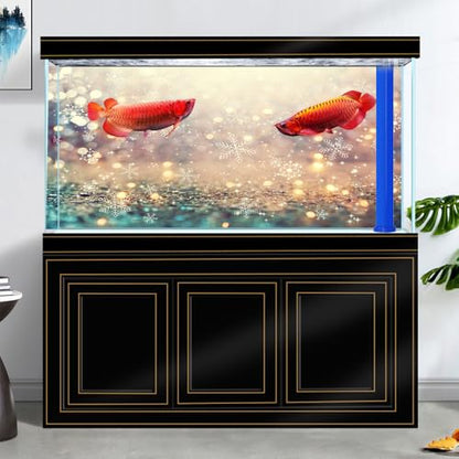 30X18IN Winter White Snowflakes Aquarium Background, Abstract Shiny Light Wonderland Fish Tank Decorations Background, Christmas Art Terrarium Background - size: 30X18in/75X45cm