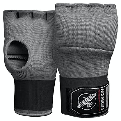Hayabusa Quick Gel Hand Wrap Boxing Gloves | Slip-On Design, Padded Knuckle Protection, Hook and Loop Closure, Muay Thai Kickboxing, Men and Women, Sparring - color: Grey, size: Large