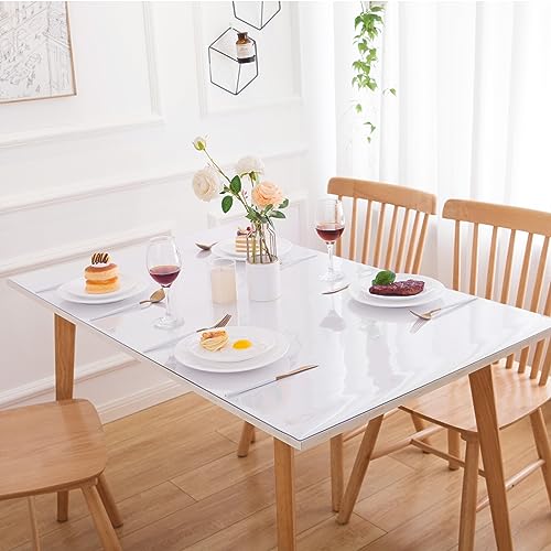 14 x 60 Inch Clear Table Cover Protector, 1.5mm Thick Plastic Table Cover, Vinyl Table Protector, Clear Desk Pad, Desk Mats on Top of Desks - size: 14" x 60"