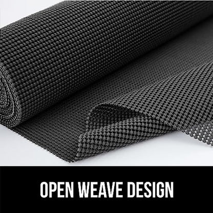 GORILLA GRIP powerGRIP Drawer Shelf and Cabinet Liner, Thick Strong Hold, Non-Adhesive Liners Protect Kitchen Cabinets and Cupboard, Bathroom Drawers, Easy Install, Breathable Mat, 12" x20', Charcoal - color: Charcoal, style: 12" x 20'