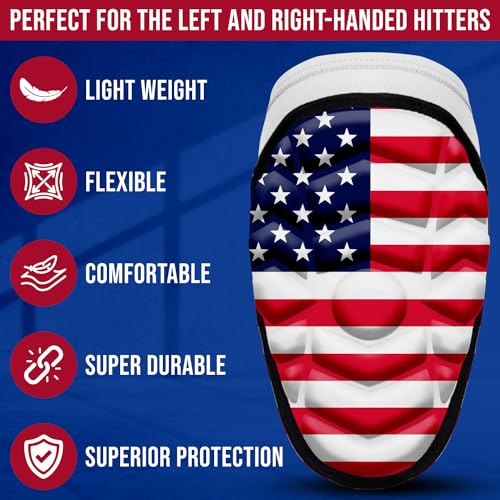 Exxact Sports Defender Baseball Elbow Guard - color: USA Flag, size: Adult (Small - Medium)