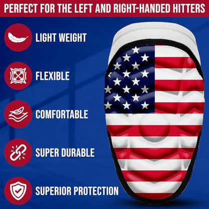 Exxact Sports Defender Baseball Elbow Guard - color: USA Flag, size: Adult (Small - Medium)