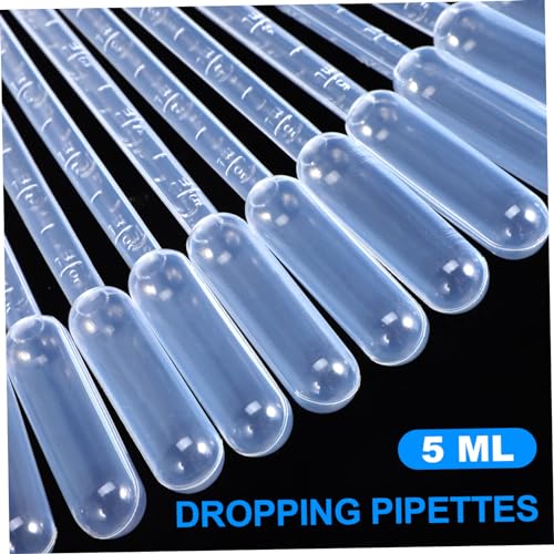 ULTECHNOVO 100pcs Disposable Plastic Droppers Graduated Pipettes for Precise Liquid Transfer for Aquarium Feeding Lab and Boys and Girls