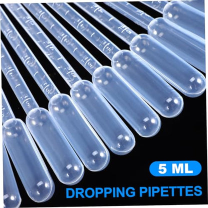 ULTECHNOVO 100pcs Disposable Plastic Droppers Graduated Pipettes for Precise Liquid Transfer for Aquarium Feeding Lab and Boys and Girls