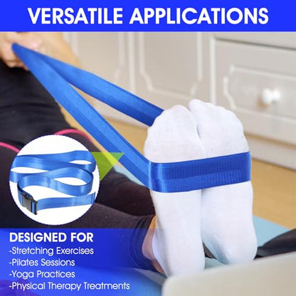 Physical Therapy Strap, Extremity Mobilization Belt, Manual Traction Strap, Adjustable Stretch Straps for Stretching Yoga Leg Shoulder Exercise - color: Blue