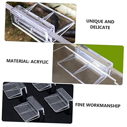 COLLBATH 10pcs Fish Tank Accessory Acrylic Support Bracket Aquarium Rack Cover Holder for Fish Tanks - size: 5.5X5X1.8CM