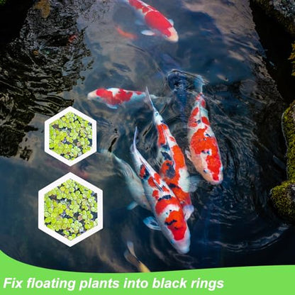 PEUTIER 5pcs Aquarium Floating Plant Corral, Foam Fish Feeding Rings Hexagon Fish Tank Food Ring for Keeping Floating Plants in Place (White)