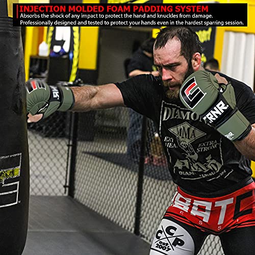 Combat Corner - MMA Spar Gloves for Men and Women - Kickboxing, MMA, Muay Thai Sparring Training Gloves | OD Green - size: Small-Medium