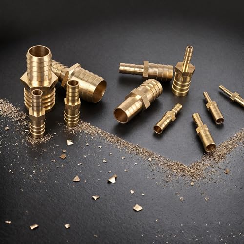Brass Hose Barb Reducer 1/2" to 3/8" Barbed Reducer Fitting Reducing Splicer Mender Union Adapter for Air Water Fuel
