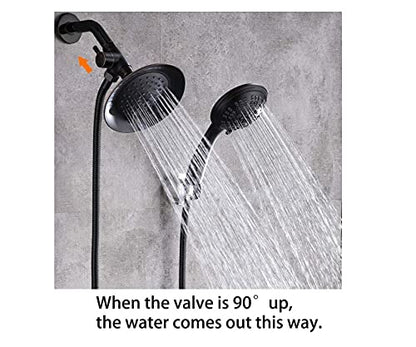 100% Solid Metal Shower Arm Diverter Splitter for Hand Held Showerhead and Fixed Spray Head ∣ G 1/2 3-Way Bathroom Universal Shower System Replacement Part (Oil Rubbed Bronze)