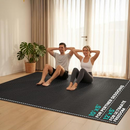 Stepwaver Large Exercise Mat, 6'x4'/7'x5'/8'x5'/9'x5'/10'x5'/12'x5'x8mm - size: 12x5FT