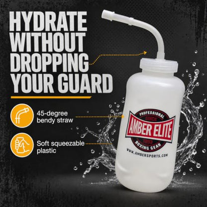 Amber Fight Gear Pro Style Water Bottle White