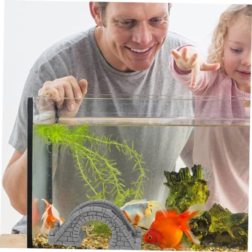 VOSAREA 2pcs Miniature Bridge Aquarium Ornament Lifelike Arch Decor for Fish Tank Stylish Bonsai Landscape Accessory Underwater Bridge Figurine for Decor