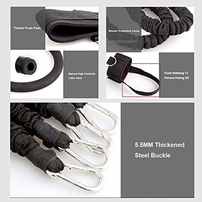 Boxing Training Resistance Band Set Leg Strength and Agility Training Strap System for Boxing,MMA,Muay Thai,Karate Combat, Basketball,Football Build Speed and Strength for Hitting - color: 250lb Black