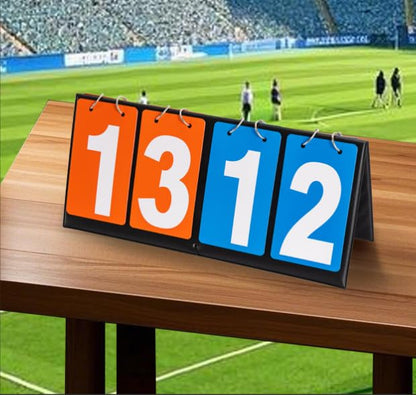 LIUSM 4-Digital Portable Table Top Scoreboard Flipper | Multi Sports Score Flip Scoreboard Score Keeper
