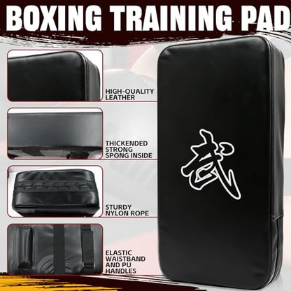 5 PCS Taekwondo Sparring Gear Set Martial Arts Training Equipment Set for Beginners Including Punching Mitts，kick pad，and Boxing pad.Suitable for Teenagers. - color: Black