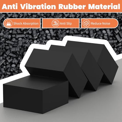 Rubber Anti-Vibration Pads, 4" x 4" x 2" Vibration Isolation Mats, 4 PCS Square Non-Slip Rubber Blocks for Central Air Conditioner Outdoor Unit, HVAC, AC Unit, Air Compressor, Black