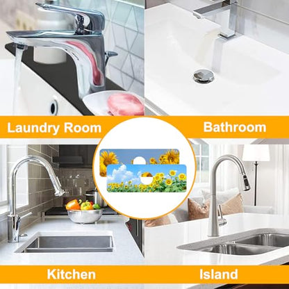 2 Pack Faucet Mat for Kitchen Sink Splash Guard Bathroom 15.5"X5.5"