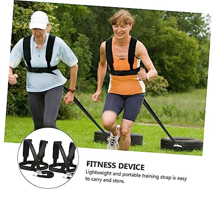 2pcs Sled Harness Weight-bearing Shoulder Straps Physical Belt