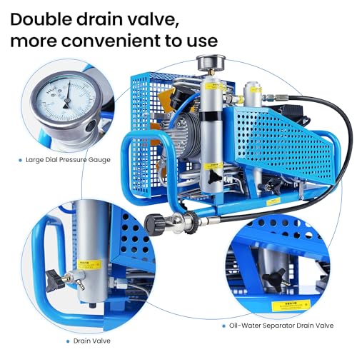 TUXING 4500Psi Pcp Air Compressor,Scuba Tank Air Compressor,High Pressure Diving Compressor for Firefighting Scuba Tank/PCP Rifle/Paintball Air Gun Filling Station