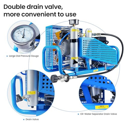 TUXING 4500Psi Pcp Air Compressor,Scuba Tank Air Compressor,High Pressure Diving Compressor for Firefighting Scuba Tank/PCP Rifle/Paintball Air Gun Filling Station