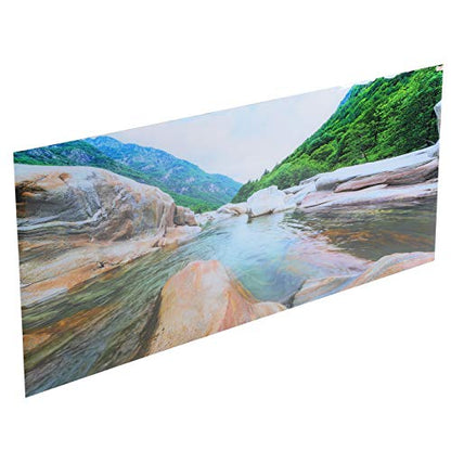 PVC Mountain Interval Rivers Fish Tanks Wallpaper, Aquarium Background Poster, Non - Glare Decor with Adhesive Backing for Freshwater Saltwater Tanks, 122x50cm