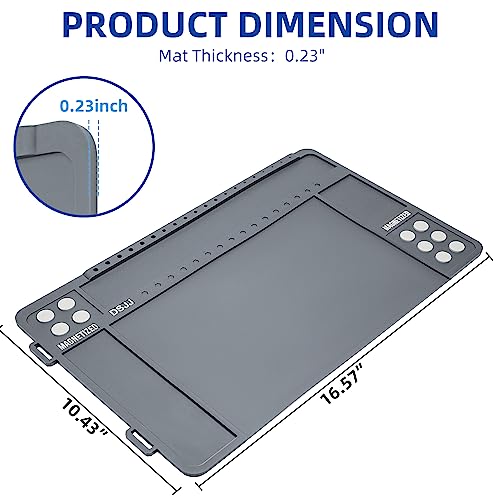 Gun Cleaning Mat, Premium Magnetic Pad With Organizer Parts Tray, Anti-Slip Rubberized Pistol Mat, Protective Workbench Mat for Gun Cleaning (16.5"x 10.43")