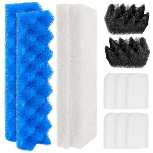 Bio Foam + Quick Clear Water Polishing Pad Compatible with Fluval 406 & 407 Canister Filter, Filter Sponge, Replacement Aquarium Filter Media for Biological Filtration, Filter Media Replacement Kit