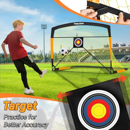 Happy Jump Kids Backyard Soccer Goals 7x5 & 5x3.6 FT, Portable Outdoor Play - size: 7x5 FT