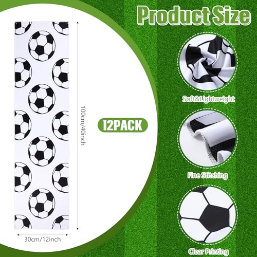 12 Pcs Soccer Cooling Towels Sweat Rag Soccer Essentials - color: White, size: Soccer