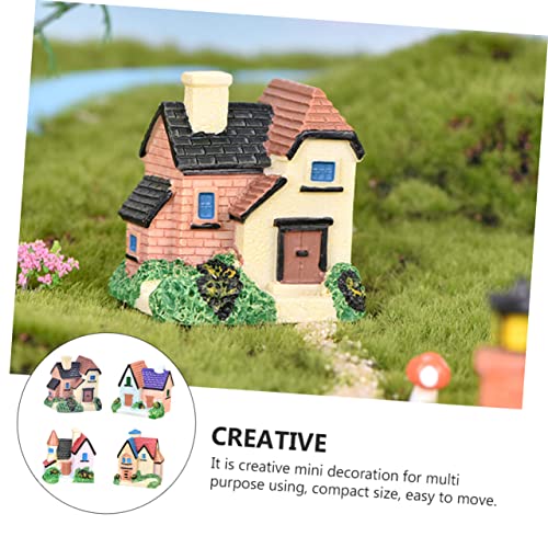 GANAZONO 4pcs Aquarium Accessories Resin Villa Ornament House Model for Landscape Decor for Garden Lovers Random Style