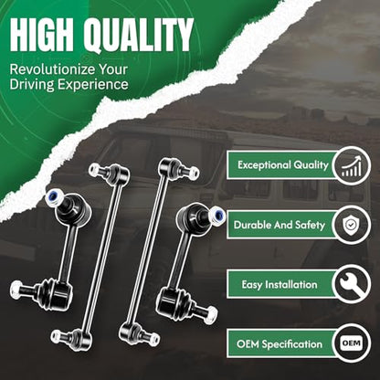 4Pc Front Rear Stabilizer Sway Bar End Link for Honda 2012 2013 2014 2015 Civic, Compatible With Acura 2013 2014 2015 2016 2017 2018 2019 ILX K750604 K750605 K750125 K750126 - size: K750604&K750125-4PC
