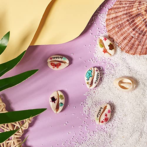 Craftdady 60Pcs Natural Cowrie Shell Beads with Patterns 6 Styles No Hole Cute Spiral Seashells for Summer Ocean Hawaii Jewelry Craft Making - color: Mixed Colors & Patterns