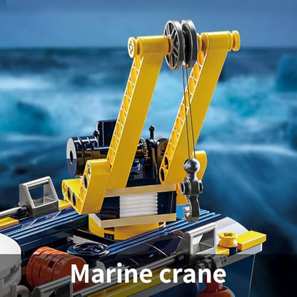 RiceBlock 782 Pieces City Ship Building Blocks Sets, Ocean Exploration Team Building Toys, Expedition Boat Model Kits