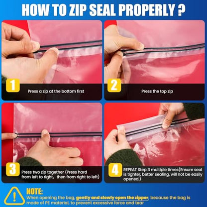 24 Pack Extra Large Plastic Storage Bags 10 Gallons 24"x20"x7" Zero BPA Double Zipper Seal 4 Mils Thick Double Layer Carry Handle Resealable Moving Seasonal Travel Clothes - size: 24Pack (10Gallons)