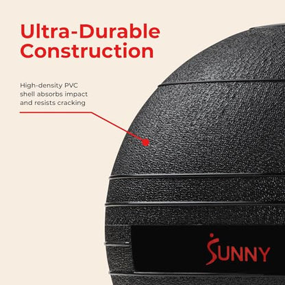 Sunny Health & Fitness Slam Medicine Ball - Sand-Filled, No-Bounce - size: 15 lb