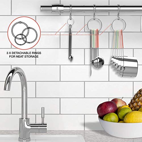 22-Piece Stainless Steel Measuring Cups and Spoons Set, Tad Dash Pinch Smidgen Drop Mini Measuring Spoons, Measuring Stick Leveler, Measurement Conversion Chart Fridge Magnet, (Country Chic) - color: Country Chic