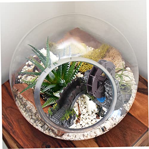 Outanaya DIY Handmade Mini Landscaping Bridge Water Wheel Oxygen Pump Aquarium Bridge Decor Fish Tank Supplies