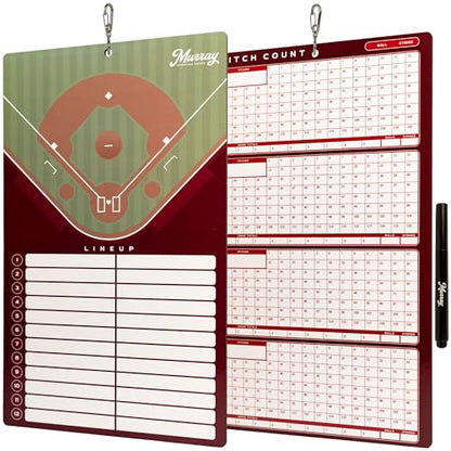 Murray Sporting Goods Baseball Team Colors Dry Erase Coaches Clipboard - style: Maroon