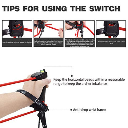 Archery Bow Trainer, Draw Training Aid Strength Stretch Band - color: Black