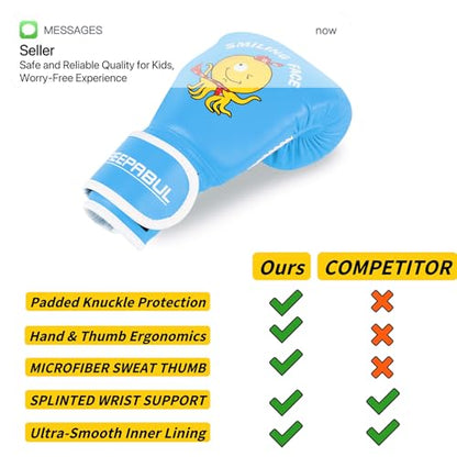 Boxing Gloves for Kids & Toddler & Youth - color: New Sky Blue, size: 4oz