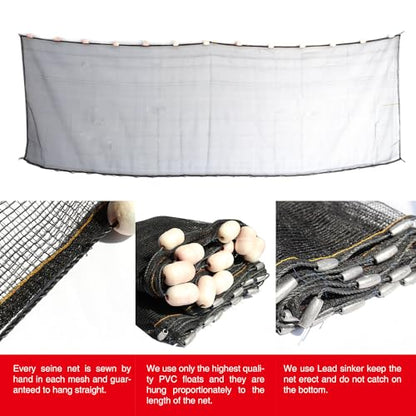 Professional Seine Net | 5 to 50 ft | Ultra Strong | Maximizes Catch | Ideal for Both Commercial and Recreational Fishing - style: 4' X 12'