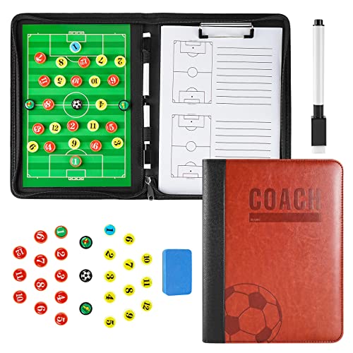 Pure Vie Portable Magnetic Soccer Coaching Board Football Tactics Clipboard | Soccer Strategy Clipboard for Coaches Training and Matches, Dry Erase Whiteboard Football Coach Must Haves with Magnets, Pen - color: 52 Cm X 34 Cm