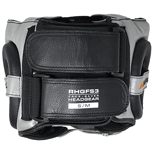 RIVAL Boxing RHGFS3 Face-Saver Sparring Headgear - Wide Eye Opening, Premium Leather, and Thermoplastic Inner Frame - color: Silver, size: Large-X-Large