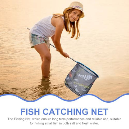 PRETYZOOM Replacement Fishing Net Head 35cm Diameter X 35cm Depth, Fish Net Replacement for Landing and Catching, Sturdy Mesh Fishing Tool Suitable for Freshwater and Saltwater Use Random
