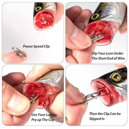 Dr.Fish Fishing Speed Clips Power Quick Clips for Fishing Lures Quick Change Stainless Steel Lure Snaps Saltwater Freshwater Crankbait Tackle Snaps - color: XL-175LB-1.2", size: 100 Pack