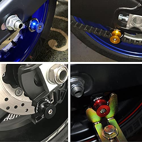 6MM M6x1.5 Motorcycle Swing arm Sliders Spools CNC Swing Arm Stand Screws 2PCS for Yamaha YZF R1 R3 R6 R25 R125 R6S 600R 750R (Gold) - color: Gold