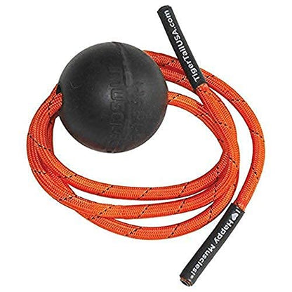 Tiger Tail Bundle: Tiger Ball 2.6 Foam Roller Ball with 55” Corded Rope + Happy Muscles Book