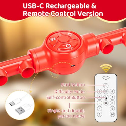Reflex Drop Sticks Game, Solo & Dual, 3 Speeds, Play Reaction Toy for Party - color: Red